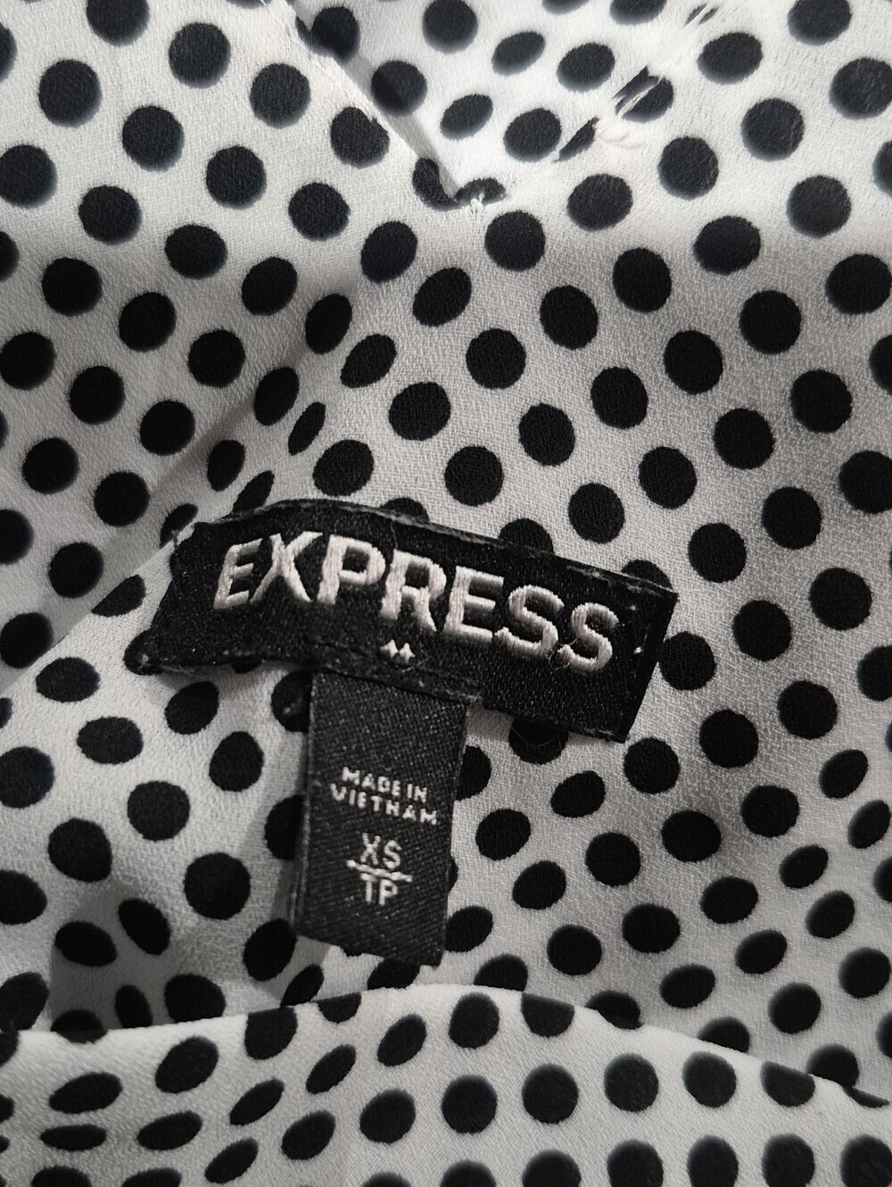 Express Black & White Polka Dot Crisscross Strap Camisole (Box B) - Picture 4 of 6